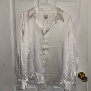Satin button down shirt